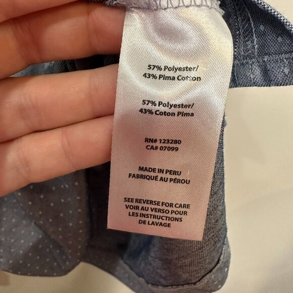 Travis Mathew Polo Shirt Mens XXLarge Blue polka dot Collared Cotton - Picture 7 of 10